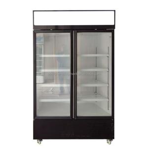 2 door double glass door display chiller bar beer cooler machine warehousing supermarket supplies - Product Image 1