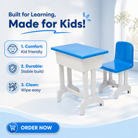 Ensemble de mobilier scolaire en plastique pour salle de classe : table et chaises