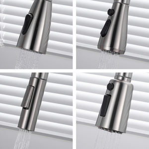 حنفية مياه مطبخ قابلة للسحب قابلة للتخصيص مع صنبور حوض صحي من الفولاذ المقاوم للصدأ ، خلاطات مطبخ باردة ساخنة من النيكل المصقول - Product Image 5