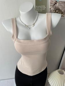 <span class=keywords><strong>Top</strong></span> de <span class=keywords><strong>Tirantes</strong></span> Personalizado Estilo Sexy <span class=keywords><strong>con</strong></span> Cuello Cuadrado para Mujer, Chaleco sin Mangas de Color Liso Ajustado para Otoño - Product Image 3