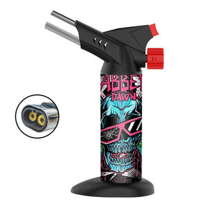 Venta al por mayor diseño único potente doble llama logotipos personalizados recargable barbacoa gran Jet antorcha encendedor - Product Image 3
