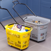 Caddie de courses super grand, portable, en plastique, à tirer à la main, pour adultes