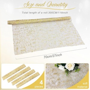 <span class=keywords><strong>Chemin</strong></span> <span class=keywords><strong>de</strong></span> <span class=keywords><strong>Table</strong></span> <span class=keywords><strong>Doré</strong></span> à Paillettes et Paillettes pour Fête <span class=keywords><strong>de</strong></span> Mariage, Gaze d'Or en Mousseline <span class=keywords><strong>de</strong></span> Soie Transparente - Product Image 6