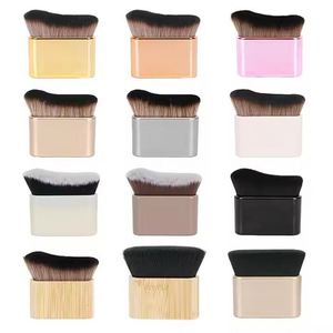 Custom Logo Kabuki Tanning Body Applicator Brush Synthetic Hair Plastic Handle Big Size Foundation Makeup Single Brush Face - Product Image 2