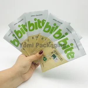Sacchetto di tenuta dell'aletta personalizzato imballaggio alimentare salutare snack di noci barrette energetiche imballaggio di barrette di cereali per l'anno proteico