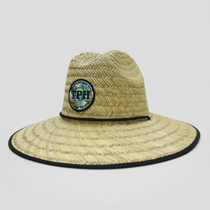 Sombrero de paja de salvavidas de verano bajo bordado personalizado para hombres, sombrero de playa con estampado de verano, salvavidas de Surf con logotipo, sombrero de paja - Product Image 2