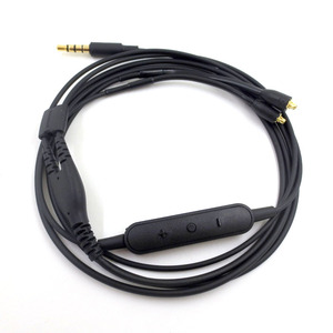 Cable de audio de repuesto MMCX trenzado estéreo chapado en oro de 1,2 m para <span class=keywords><strong>SE215</strong></span> con control de volumen - Product Image 1