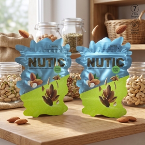 Special Irregular Cream Shaped Plastic Stand Up Pouch Resealable Zipper Dry Fruit Almond Nut Packaging <b>Bag</b> - Product Image 3
