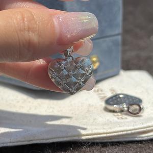 จี้เงินแท้ S925 รุ่น Wenchi สไตล์โบราณ รูปหัวใจถักทอ ดีไซน์เรียบง่าย ทันสมัย น่ารัก เท่ห์  แบบขัดเงา จี้ห้อยคอสวยงาม - Product Image 2