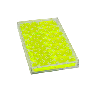 Jeu de dominos de luxe irisé, jeu de dominos moderne double six, jeu de dominos personnalisé avec logo sur le dos, boîte transparente en acrylique - Product Image 3