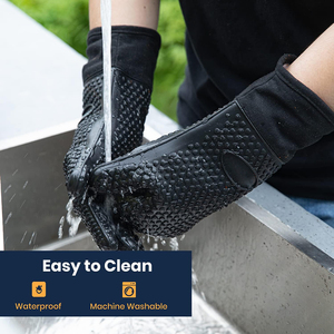 Gants de cuisson imperméables en silicone pour grillades, cuisson et fumoir - Gants de barbecue extrêmement résistants à la chaleur - Product Image 5