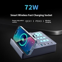 Cargador inalámbrico rápido, tecnología inteligente multipuerto compatible con teléfonos móviles, estaciones de carga para el hogar y pequeños electrodomésticos