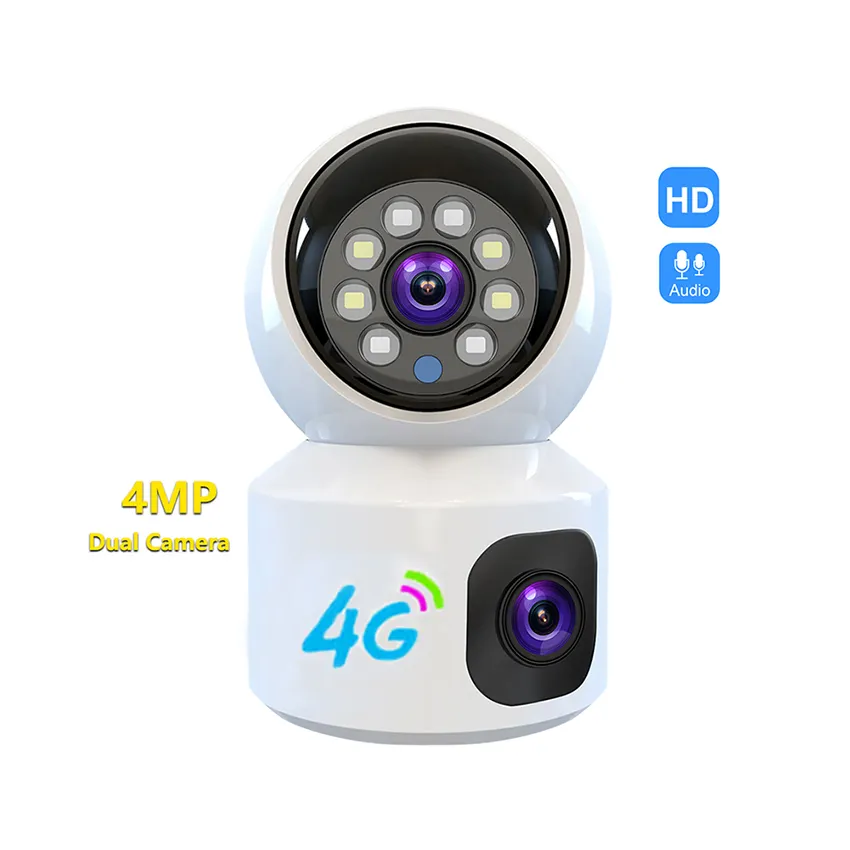 4G V380pro Carte SIM couleur Robot Sécurité Double Objectif Sans Fil Intérieur CCTV Wifi Caméra Intérieure