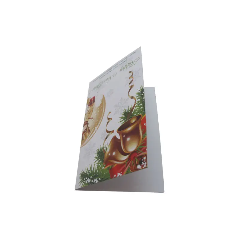 Venta al por mayor de productos chinos de Navidad, embalaje de moda, regalo de Navidad personalizado, tarjeta de papel, folleto de papel
