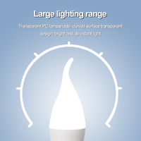 Ampoules LED d'économie d'énergie pour lustre, ampoules bougie E27 E14
