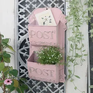 Rustikale Schmiedeeisen Brief Magazin Box Wand halterung Französisch ländlichen Schlitz halter große Kapazität Retro Postbox für Hausgarten