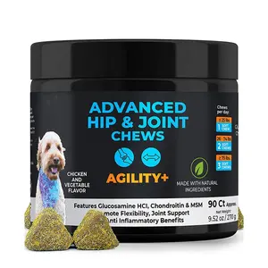 OEM suplemen Hip dan Joint anjing Multivitamin makanan segar untuk anjing Hip dan suplemen sendi glukosamin kunyah untuk anjing