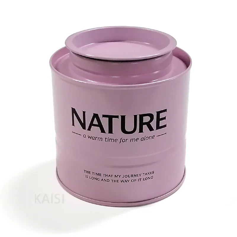 Wholesale Tea Tins 300ml Pink Tea Matcha Cocoa Coffee Bean For Gift Packaging Metal Tin Box Wtih Pry Top