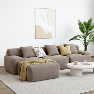 Nhà Máy Tùy Chỉnh Hiện Đại L-Hình Modular Cắt Sofa Vải To Try Bọc Quá Khổ Ghế Với Di Chuyển Ottoman Không Có Lắp Ráp - Product Image 1
