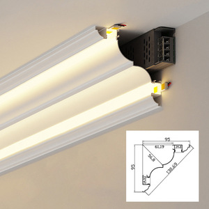 <span class=keywords><strong>Profilo</strong></span> <span class=keywords><strong>LED</strong></span> in Alluminio OEM per Strisce Luminose, Canalina Flessibile da Incasso per Cartongesso e Soffitto, Ideale per Hotel - Product Image 4