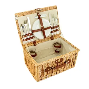 Hot selling 2 person wicker picnic basket and storage basket