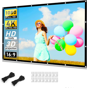 Hot Sale Foldable Projector Screen 120 Inch 16:9 <strong>HD</strong> Projection Screen Anti-Crease Portable 4K Outdoor <strong>Movies</strong> Screen