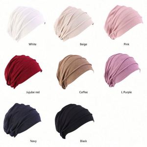Nouveau bonnet snood ample et décontracté pour femme, taille unique, en coton et polyester, idéal pour la chimiothérapie, le sommeil ou comme turban, couleur unie - Product Image 6