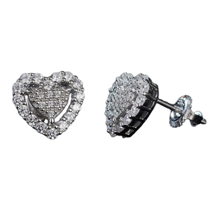 Aivenchy Romantic Heart S925 Sterling <b>Silver</b> Halo VVS Moissanite Classic Women <b>Stud</b> <b>Earrings</b> - Product Image 4