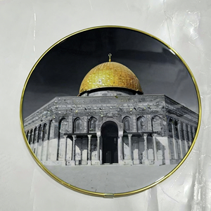Art mural islamique en porcelaine cristalline encadrée, abstrait, avec photos de diamants en résine époxy, Coran religieux musulman rond, directement de l'usine - Product Image 3