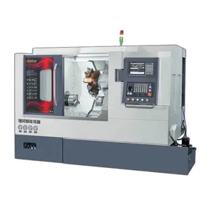 GSK denetleyici çerçeve masaüstü torna CNC makinesi mili delik 51 mm çift mili 2 eksen CNC mekanik torna