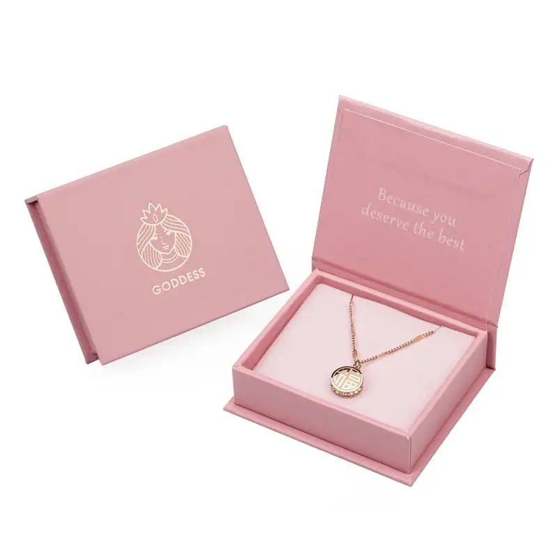 Luxury Small Pink Jewelry Drawer Box with Custom Logo Embossed Luxury Packaging for Earring Necklace Gifts for Small Businesses