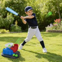 Kinder-Baseball-Pitching-Maschinen-Set mit Fernbedienung, elektrischer Leucht-Schläger und leuchtenden Bällen – Outdoor-Schlagspiel-Geschenk