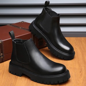 Bottes d'hiver grande taille 38-48 en cuir de vachette de qualité, <span class=keywords><strong>bottines</strong></span> <span class=keywords><strong>Chelsea</strong></span> classiques, élégantes chaussures habillées pour hommes - Product Image 5