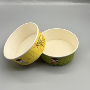 Bol à emporter en papier kraft à haute rigidité, logo personnalisé imprimé, 750-2500 ml, pour l'emballage de plats chauds, de salades et de nouilles - Product Image 1