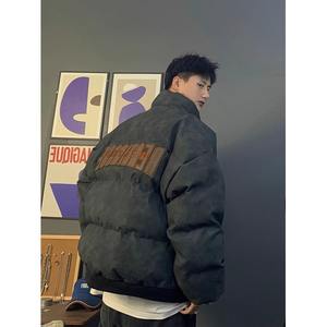 Veste d'hiver unisexe oversize à col montant et manches lanternes en polyester fin, style hip-hop américain vintage, pour couple - Product Image 4