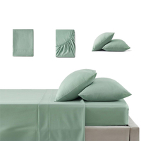 PMZW Ensemble de housse de couette 4 pièces en fibre de bambou 100% écologique 300 fils/cm² toutes saisons, literie moderne tissée pour la maison