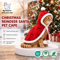 Cape pour animaux de compagnie en tricot doux, écharpe de Noël personnalisée pour animaux, costume de chat en peluche, vêtements de fête pour animaux, cape de Père Noël en peluche douce, chapeau de renne
