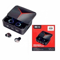 Écouteurs Bluetooth à bas prix, audio sans fil stéréo HiFi, musique sportive, écouteurs TWS M90 noirs