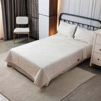 Drap de lit en coton biologique tissé en fibres d'argent 400TC, antibactérien, antistatique, confortable pour le sommeil et la mise à la terre