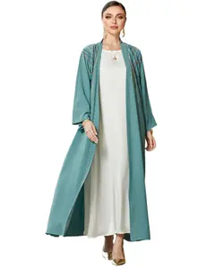 SH0088 islâmico roupas vestido muçulmano kaftan mulheres conjuntos modestos manteaux casacos burca projetos Oriente Médio manto duas peças roupas