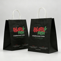 Biologisch Abbaubare Papiertüten mit Eigenem Logo für Einzelhandel und Fast-Food-Lieferung, Große Schwarze Kraftpapier-Einkaufstaschen mit Individueller Verpackung