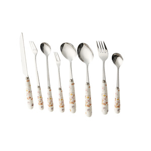 Acier inoxydable Cartoon Toast <span class=keywords><strong>Lapin</strong></span> Épaissie Anti Brûlure Céramique Poignée Couteau Fourchette Cuillère Vaisselle Occidentale Ensemble - Product Image 5