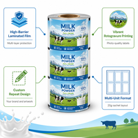 Rollo de película para sobres con logo personalizado, grado alimenticio para leche en polvo, rollo termosellable, embalaje lácteo, fabricante mayorista