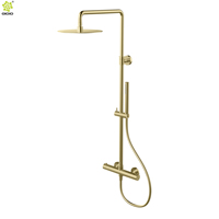 Ensemble de douche thermostatique 316L pour salle de bain, avec mitigeur et robinets de bain, effet pluie