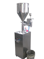 Machine de remplissage semi-automatique pour liquides, savons et shampoings, pour bouteilles et flacons en verre