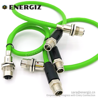 M12 monti bares 8-poliges Panel-Kabel X-Code mit Ethernet-Runds teck verbinder 8-poliges Panel-Mount-Kabel