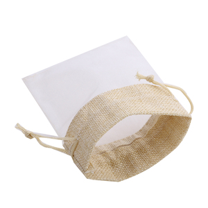 Sacchetti in organza di lino 10x15 cm con coulisse per caramelle e conservazione, sacchetti in tela di lino organza con coulisse per imballaggio e giunzione - Product Image 5