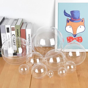 Bola transparente hueca de plástico Ps, 4, 20 cm, decoración navideña duradera, adorno artesanal para fiestas navideñas - Product Image 2