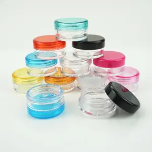 厂家价格2g 3g化妆眼影指甲化妆品容器PS透明螺丝小塑料样品盆5g