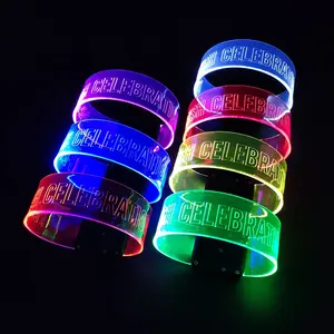 Pulseras con luz LED Pulseras intermitentes con brillo LED para carnaval